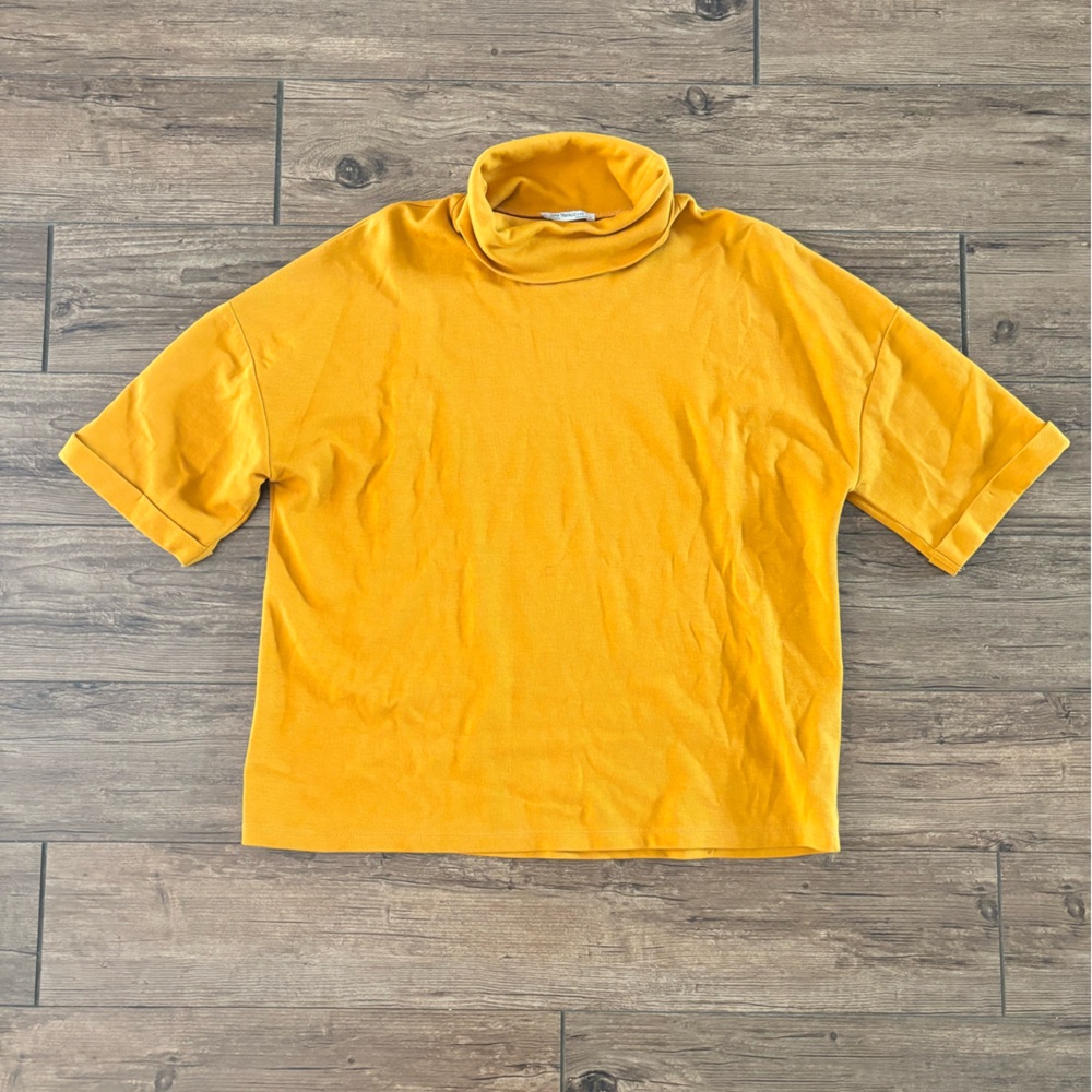 Zara mustard yellow turtleneck top M